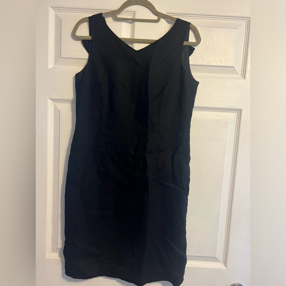 Talbots, fitted black, Irish linen dress